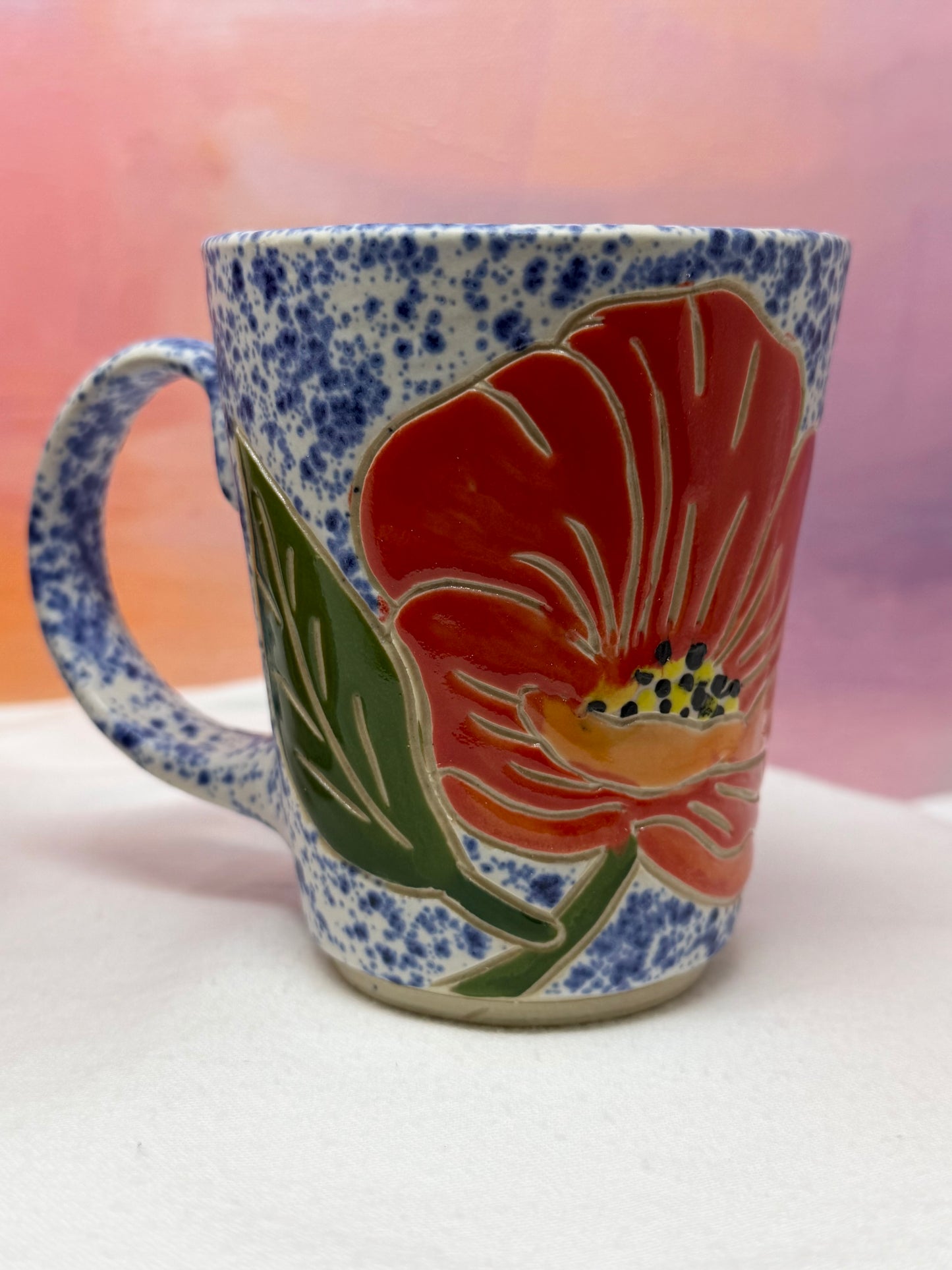The Cuppa Speckled Poppy 8oz mug