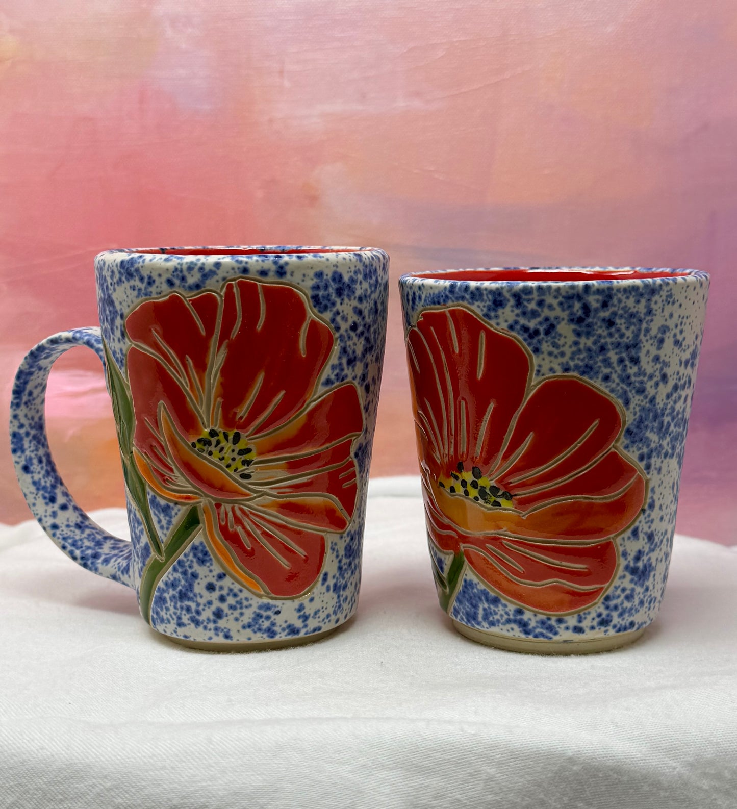 The Cuppa Speckled Poppy 8oz mug