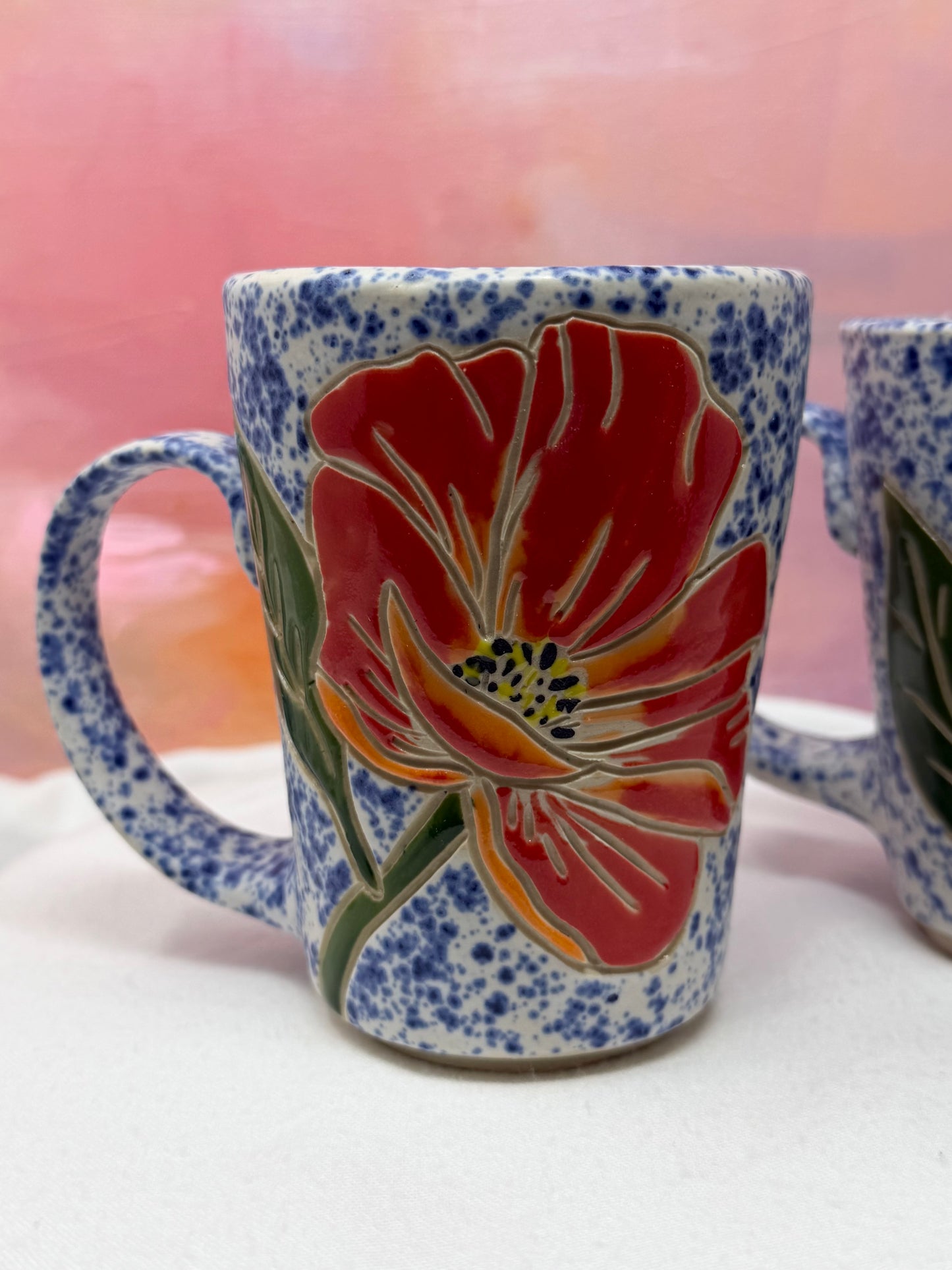 The Cuppa Speckled Poppy 8oz mug