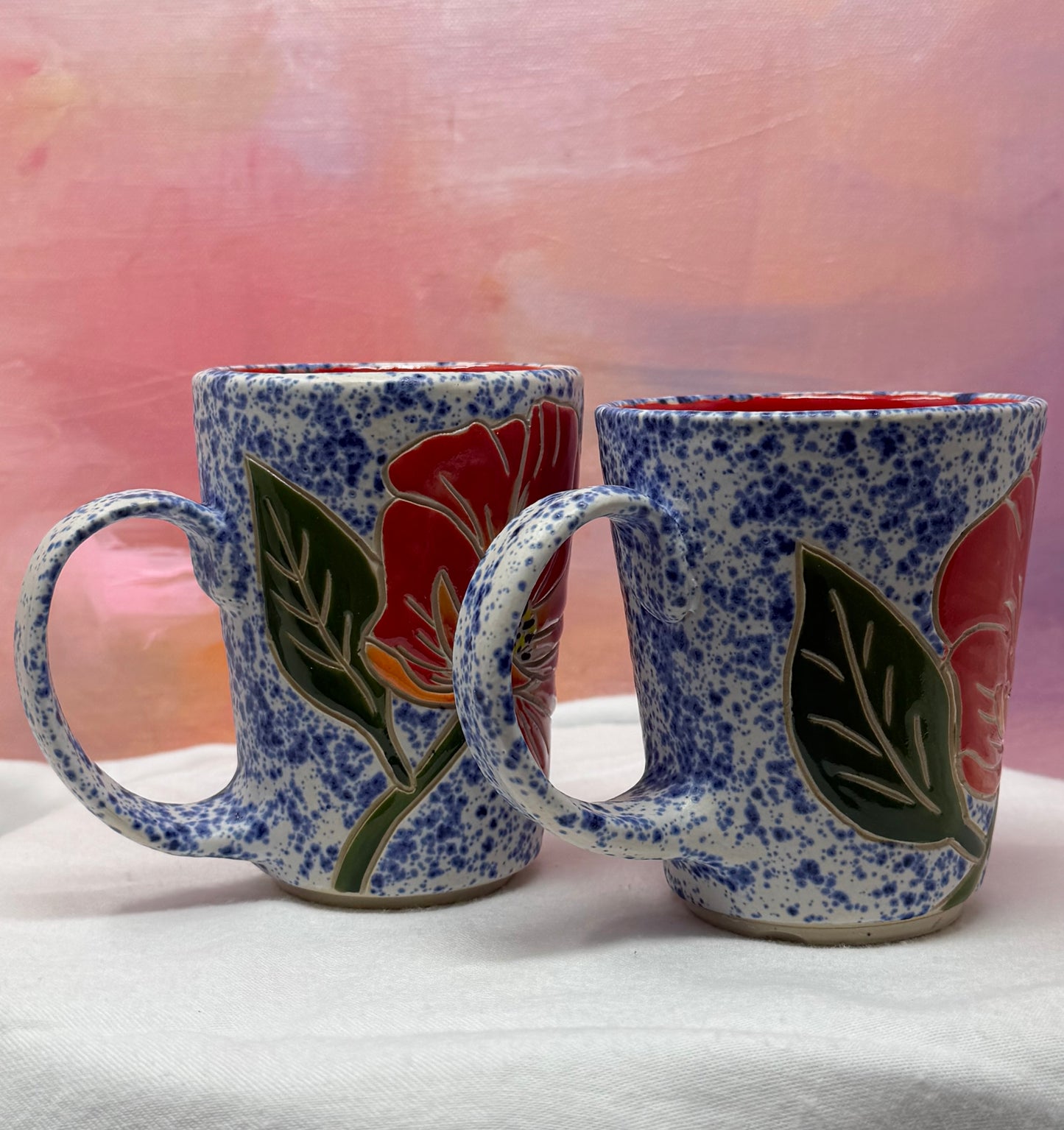The Cuppa Speckled Poppy 8oz mug