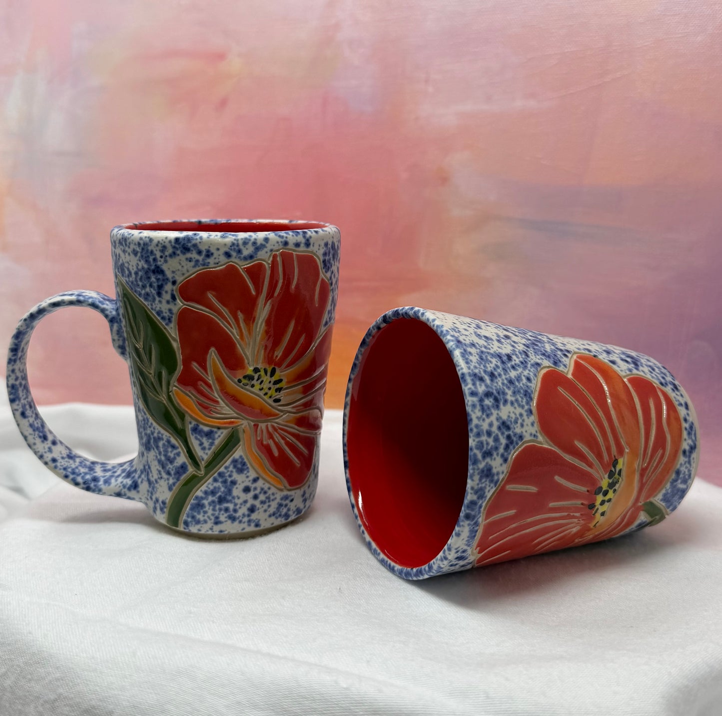 The Cuppa Speckled Poppy 8oz mug