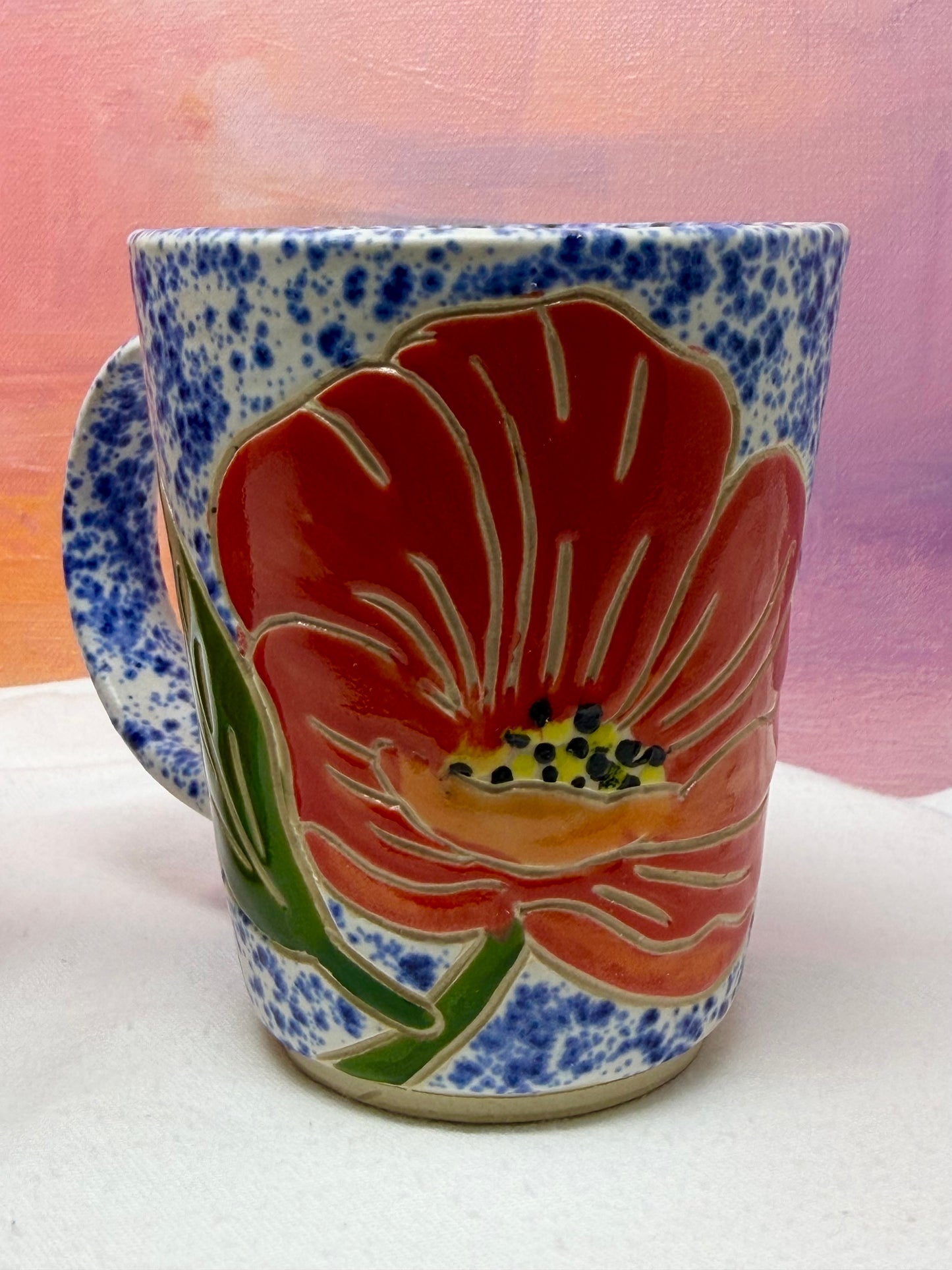 The Cuppa Speckled Poppy 8oz mug