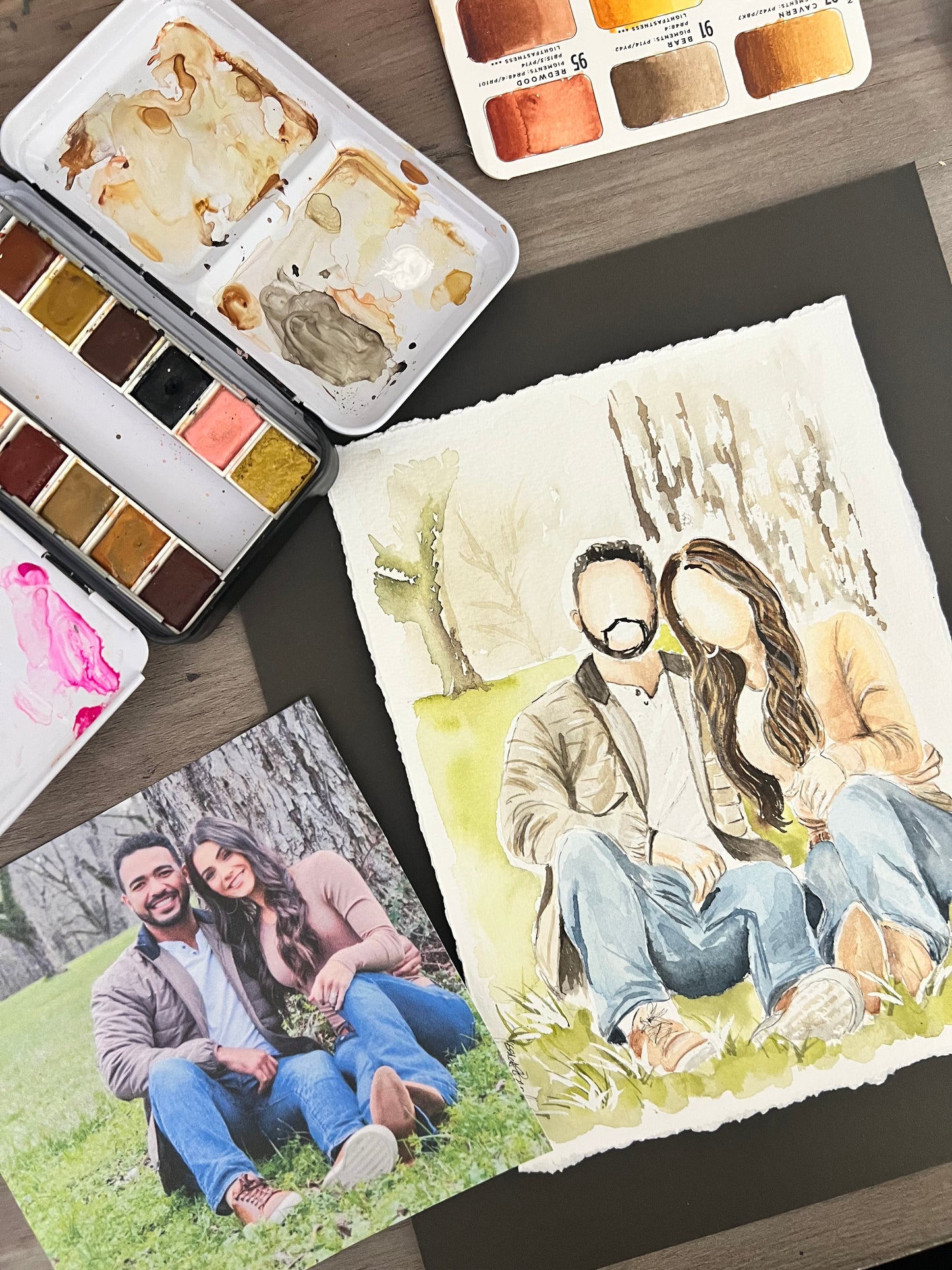 Watercolor portrait art